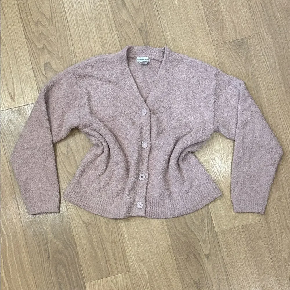 cupcakes & cashmere Dusty Pink Cardigan Size Large